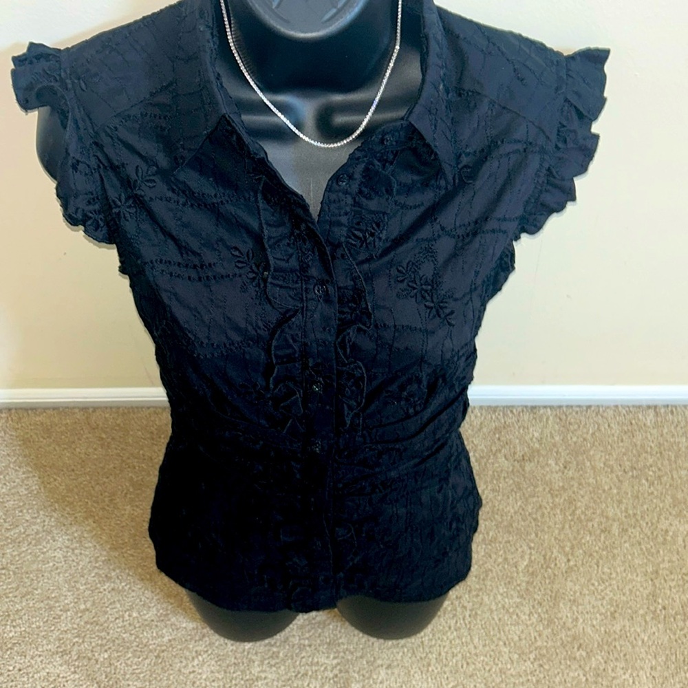 FLAVIO CASTELLANI Black Blouse size small